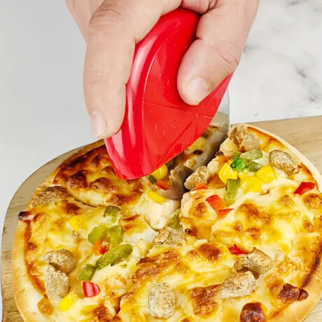Cortador para Pizza Cocina Redondo con Rueda y Tapa Salmón