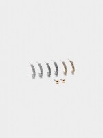 Set De Aros Con Circonitas gris