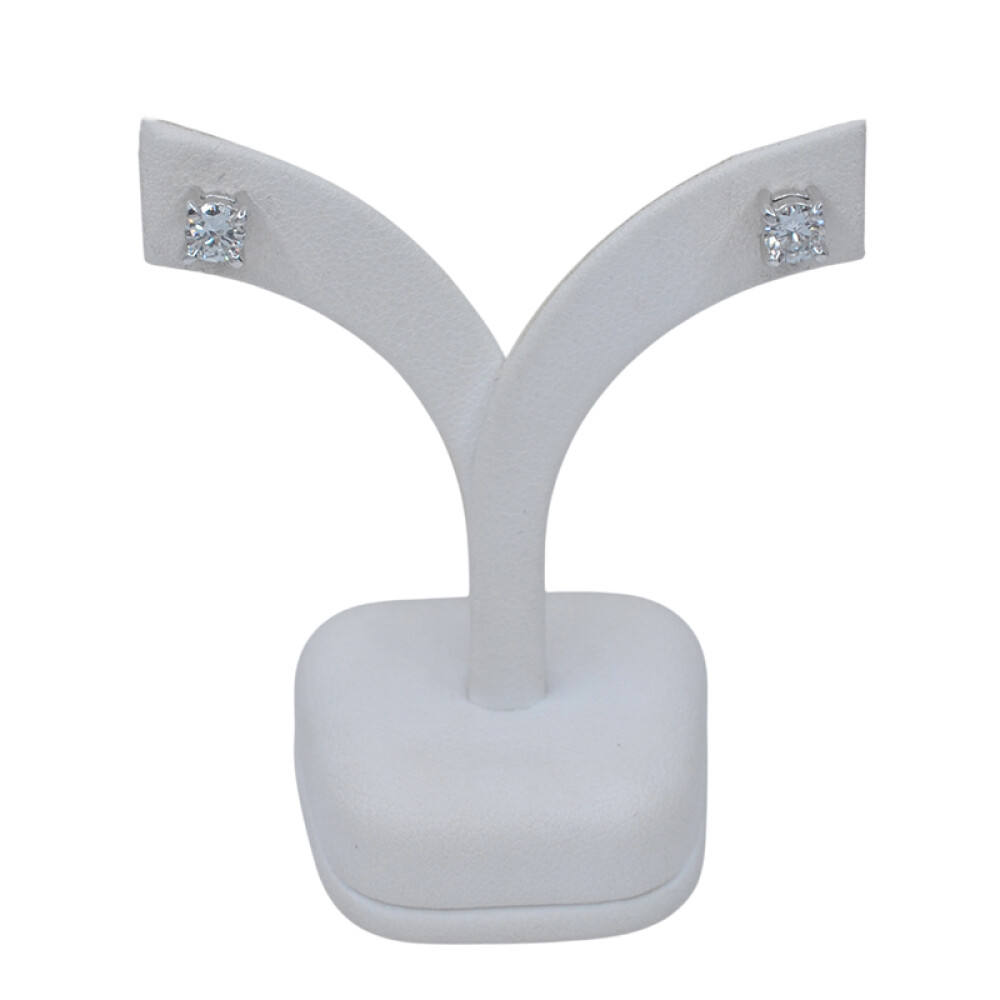 Caravanas en oro 18k blanco y brillantes Caravanas en oro 18k blanco y brillantes