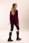 Camisa Balloon Velvet Bordo