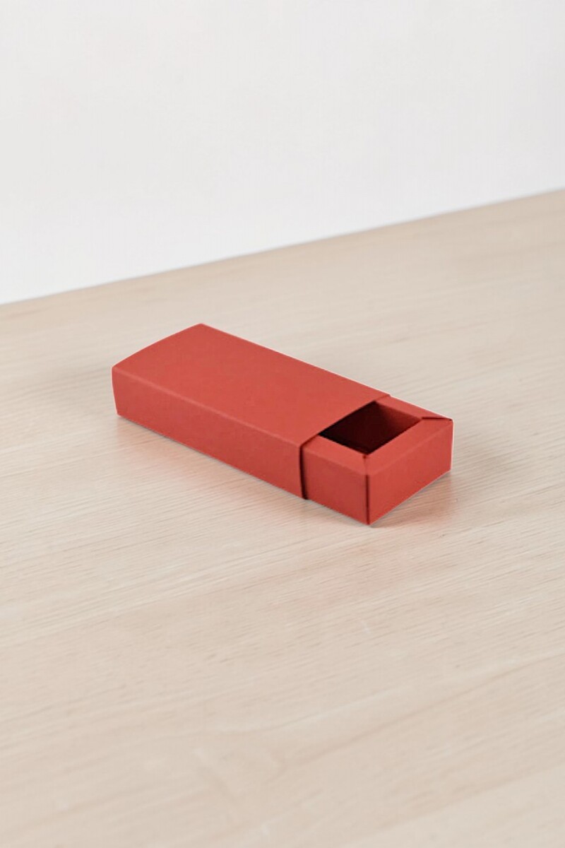 Caja rectangular delux 6x12x2,5 cm. - ROJO 