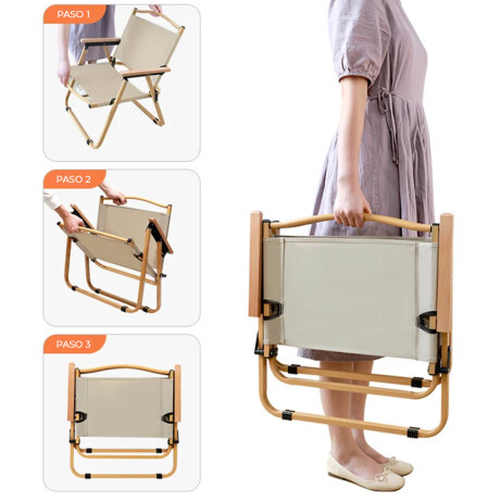 Silla Plegable Camping Playa Picnic Pesca Portátil Beige