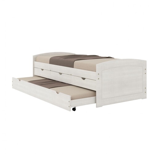 Cama Marinera Madera Maciza Con Cajones - Ulli Blanco