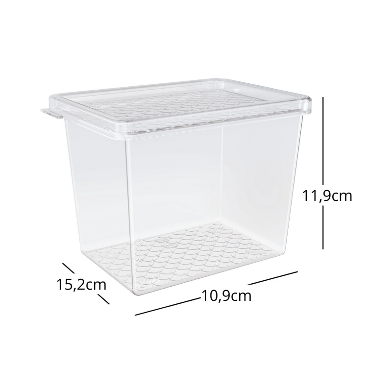 Caja organizadora M 1,3lts TRANSPARENTE