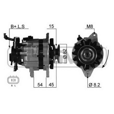 ALTERNADOR HYUNDAI H100-MITS.L200 12V 65AMP POLEA SIMPLE C/B.VACIO - ALTERNADOR HYUNDAI H100-MITS.L200 12V 65AMP POLEA SIMPLE C/B.VACIO -