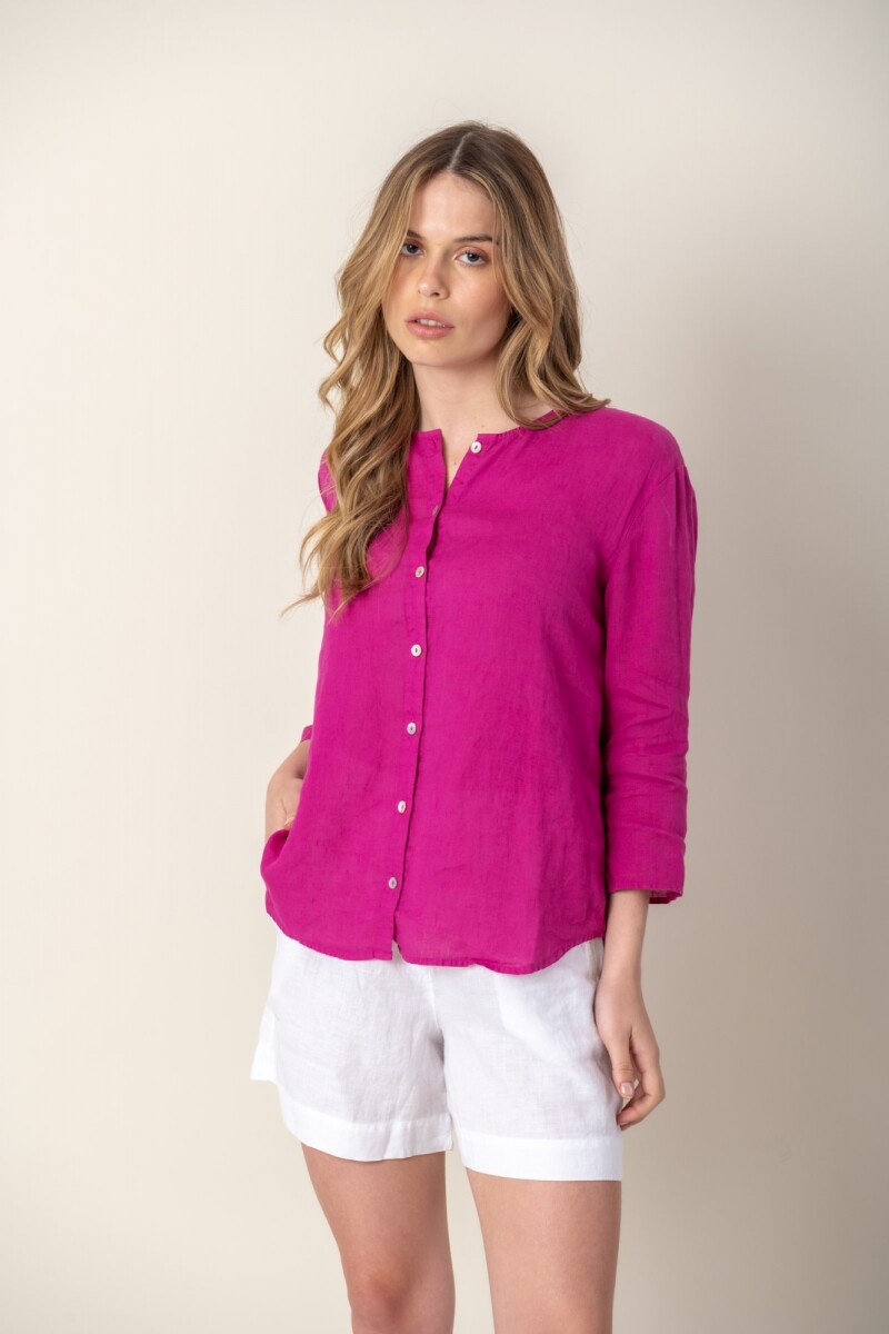 Camisa de Lino - Fuxia 