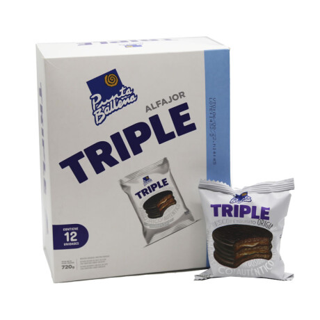 Alfajor Triple X12 60grs PUNTA BALLENA ALFAJOR PUNTA BALLENA TRIPLE X12 60GRS CHOCOLATE