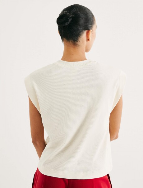 CAMISETA SIN MANGAS CON CUELLO HALTER BLANCO