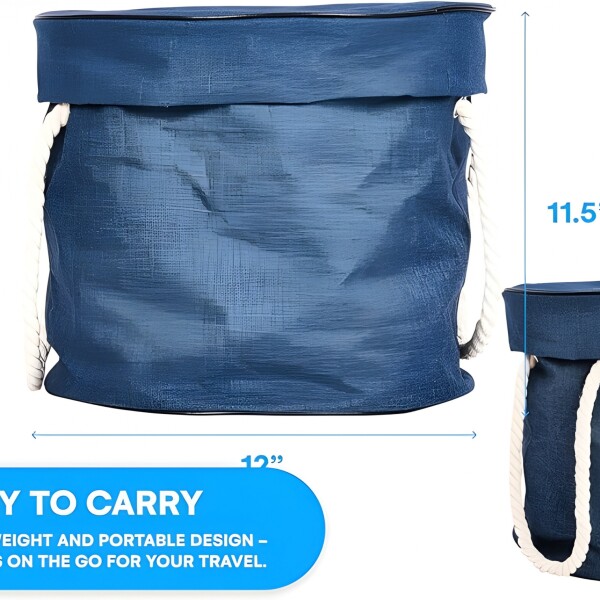 Canasto Alfombra Organizador Juguetes Plegable C/ Asa 150 cm Color Azul