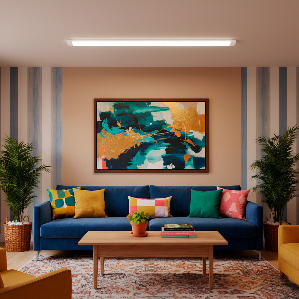 Tubo Luz Led Fría 40W 120Cm Artefacto Para Pared Techo Variante Blanca