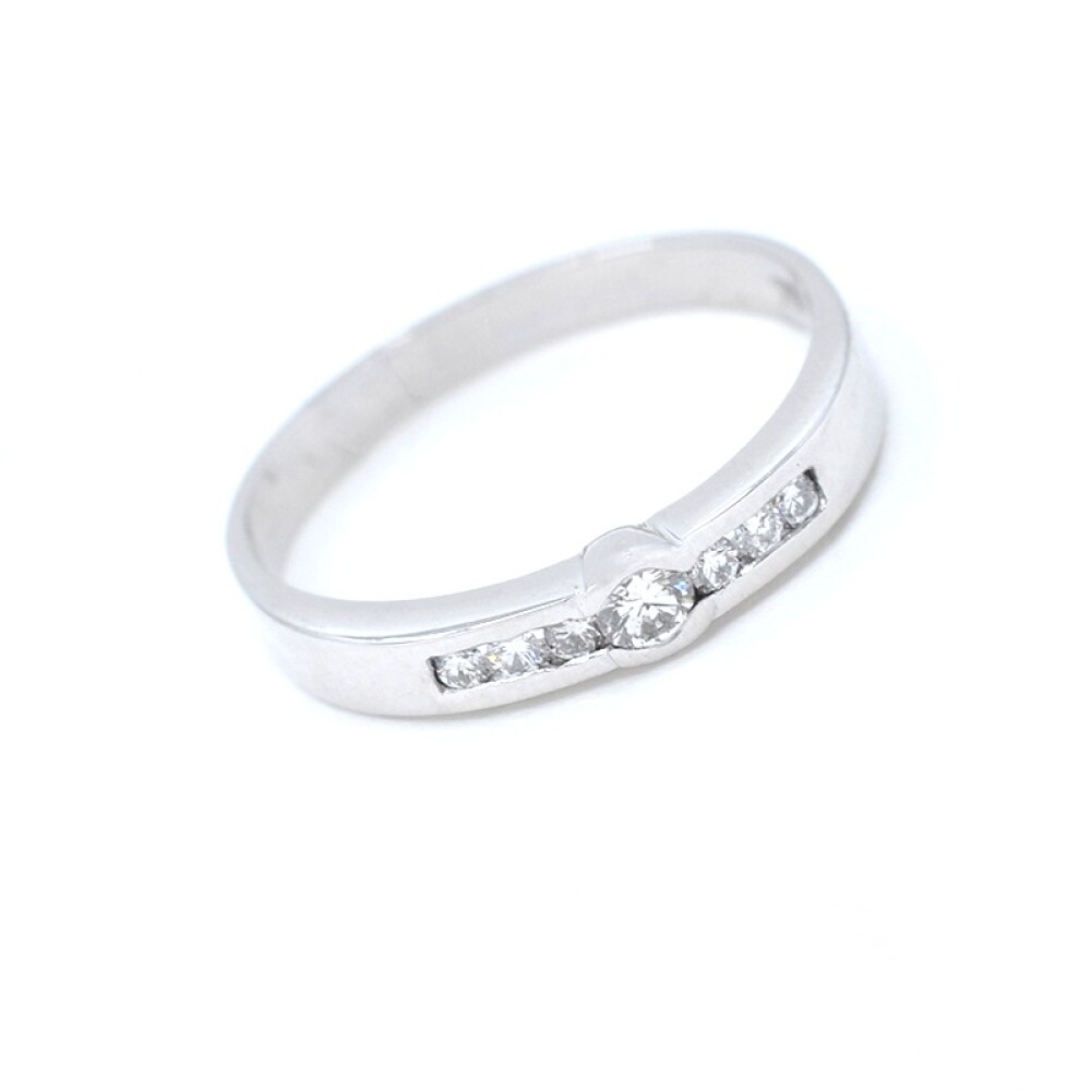 Anillo oro 18k blanco y brillantes Anillo oro 18k blanco y brillantes