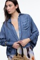 CAMISA BOLSILLO ML Azul