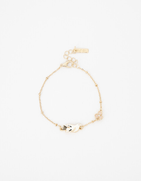 Pulseras Flexibles Con Dijes Pulsera Flexible Con Dije Pájaro - Dorado
