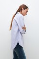 Camisa rayada oversized lavanda