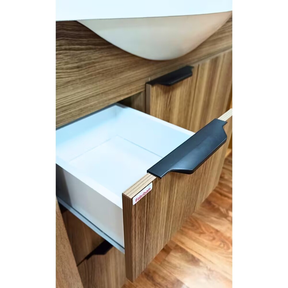 Mueble de baño de pie Crystal Nogal 72 cm con Bacha de resina y espejo con botiquín Mueble De Baño De Pie Crystal Nogal 72 Cm Con Bacha De Resina Y Espejo Con Botiquín