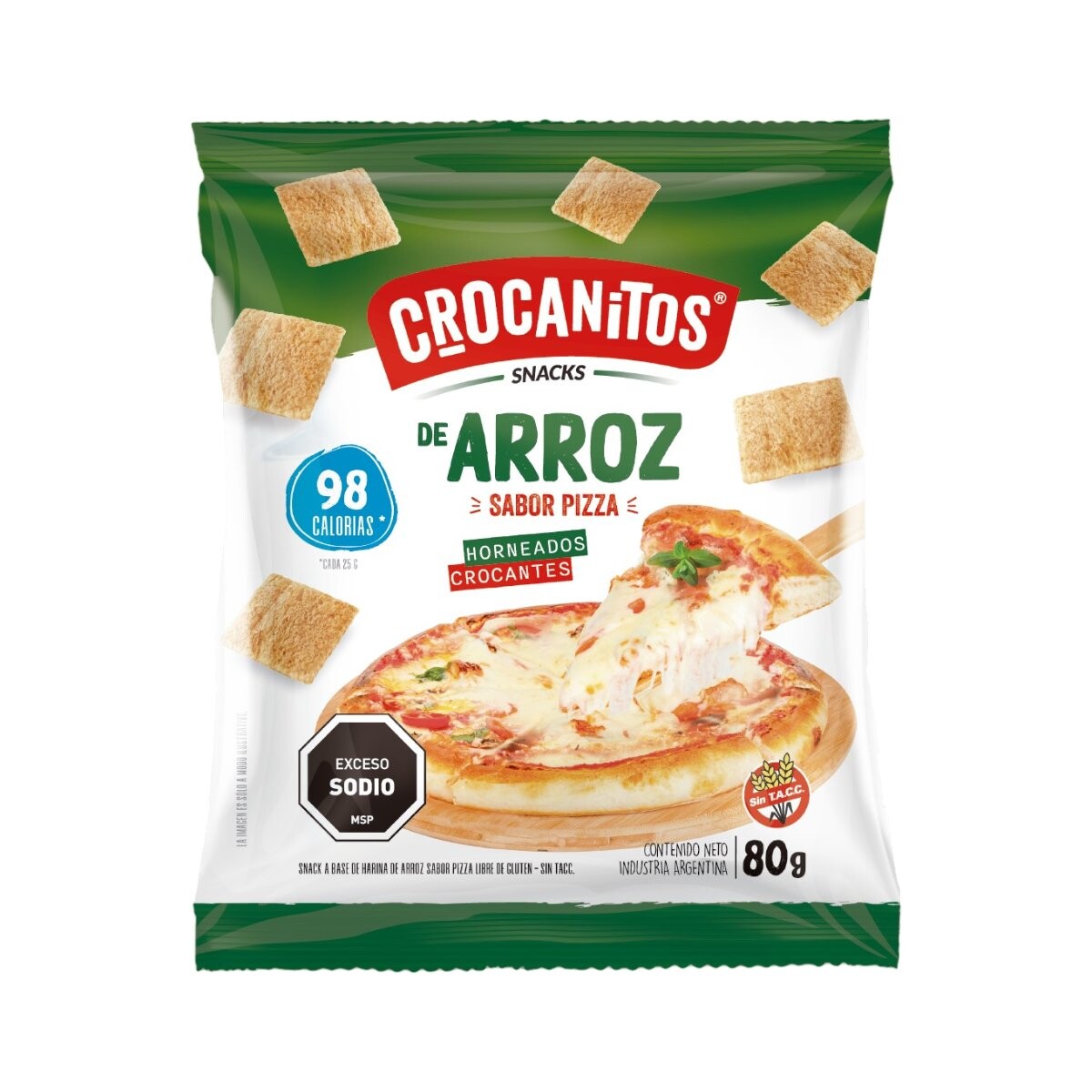 Snack arroz Crocantitos 80g pizza 