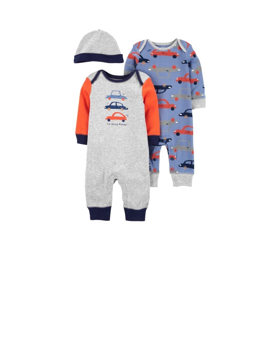 Enteritos Carters x2 con Gorro Autos RN 