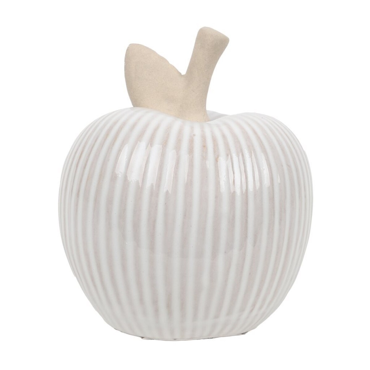 MANZANA CERAMICA ACANALADA 9x9x10.7CM TORNASOLADO 