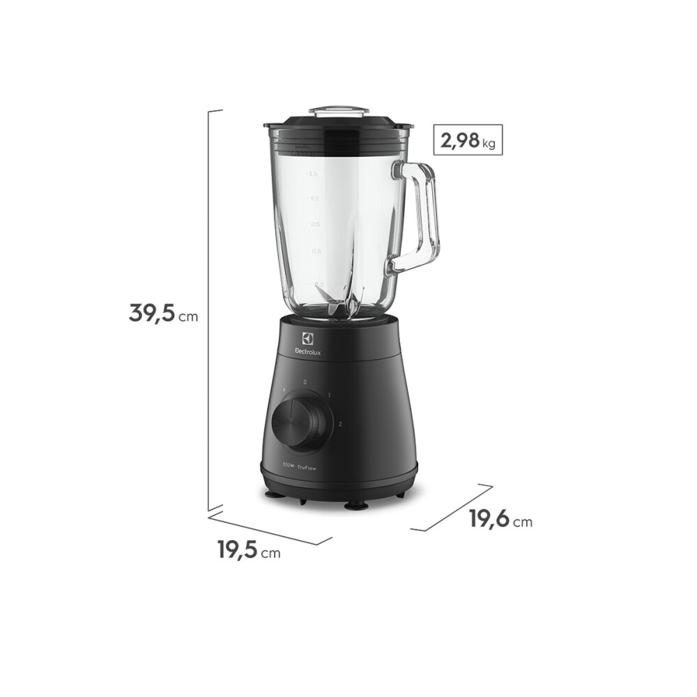 Licuadora Electrolux Jarra de Vidrio 500W 1.5L Black EBS20 Black