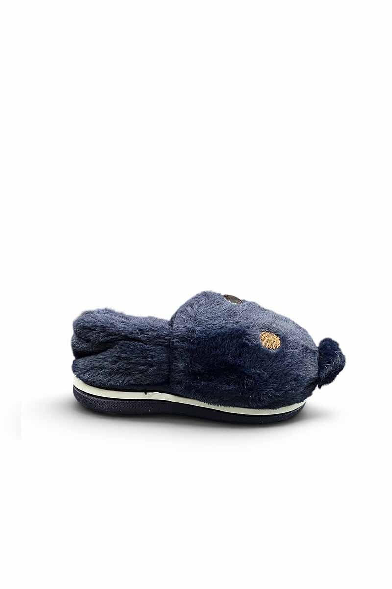 PANTUFLA NIÑOS CERRADA DISEÑO OSO Azul