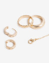 Bijouterie Set Metal Bijou Set Metal Aros Pulsera Y Anillos - Dorado
