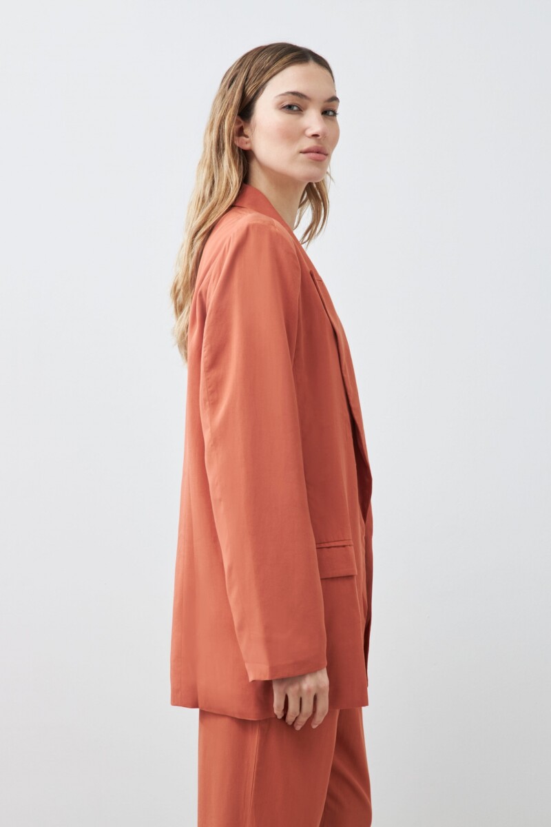 Blazer de lyocell lacre