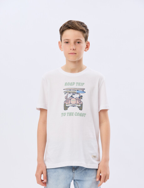 REMERA ESTAMPADA DE ALGODÓN Blanco