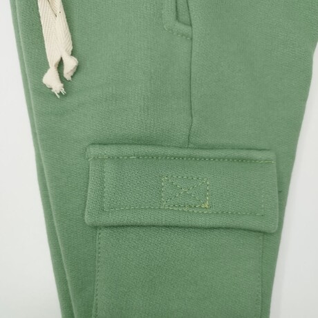 Pantalón Felpa Cargo Verde Pantalón Felpa Cargo Verde