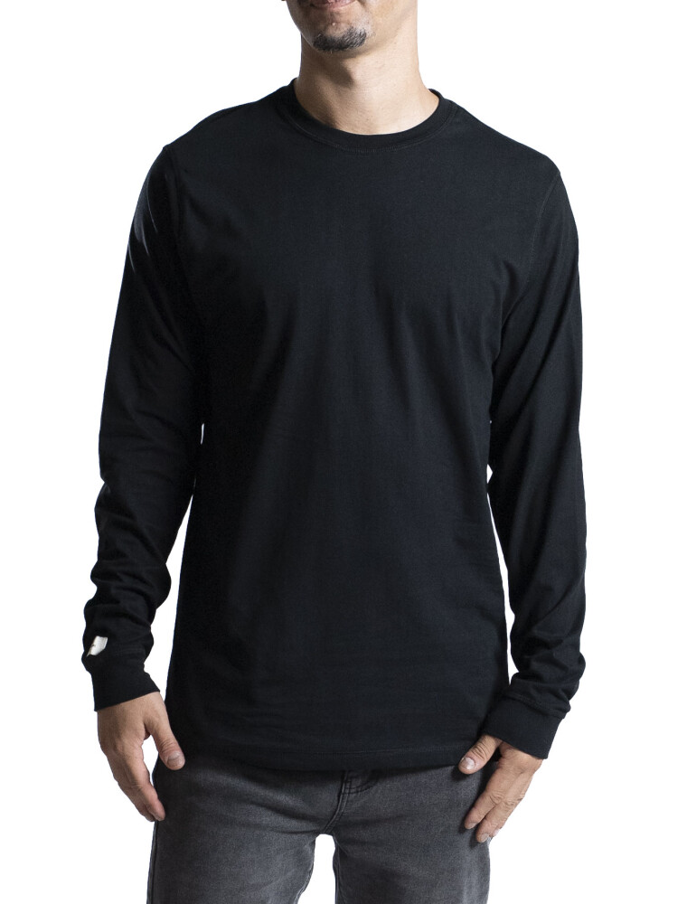 Remera Manga Larga Algodón Negro
