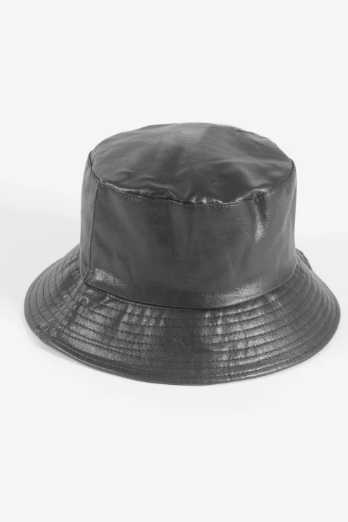 Gorro bucket PU negro