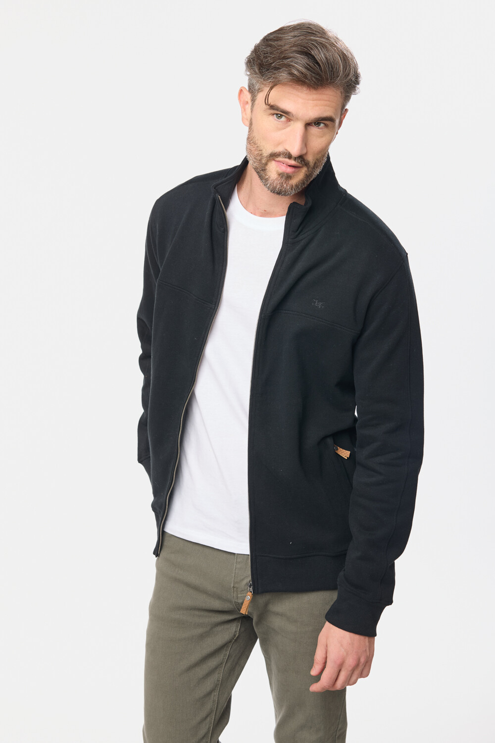 CAMPERA DE FELPA CUELLO ALTO Negro
