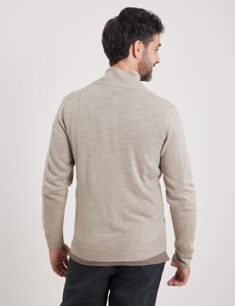 Sweater Medio Cierre Harrington Urban Beige Melange