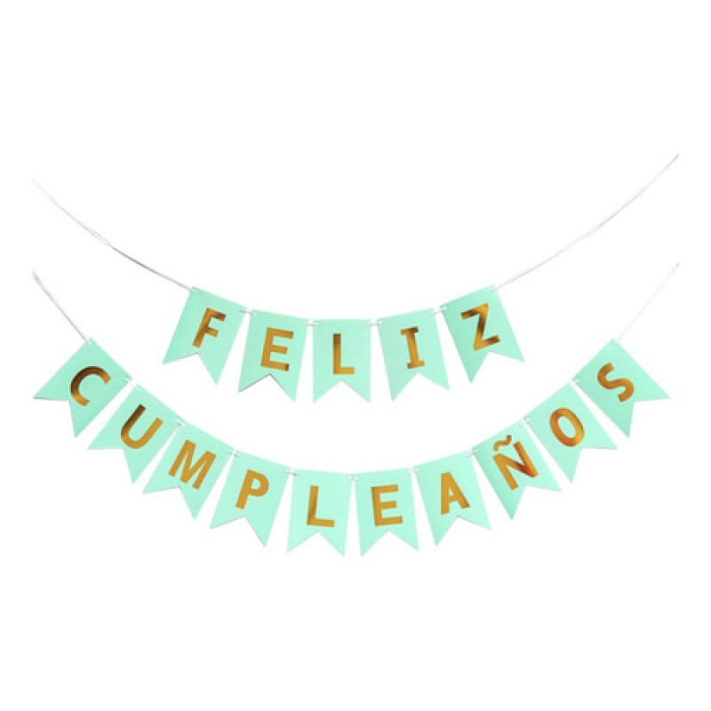 Guirnalda de Feliz Cumpleaños Verde Pastel
