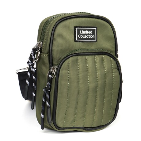 Bolso Compacto Capitoneado con Doble Bolsillo Canva Ideal Celular Verde