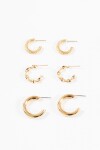 Set de aros 2 cm irregulares dorado
