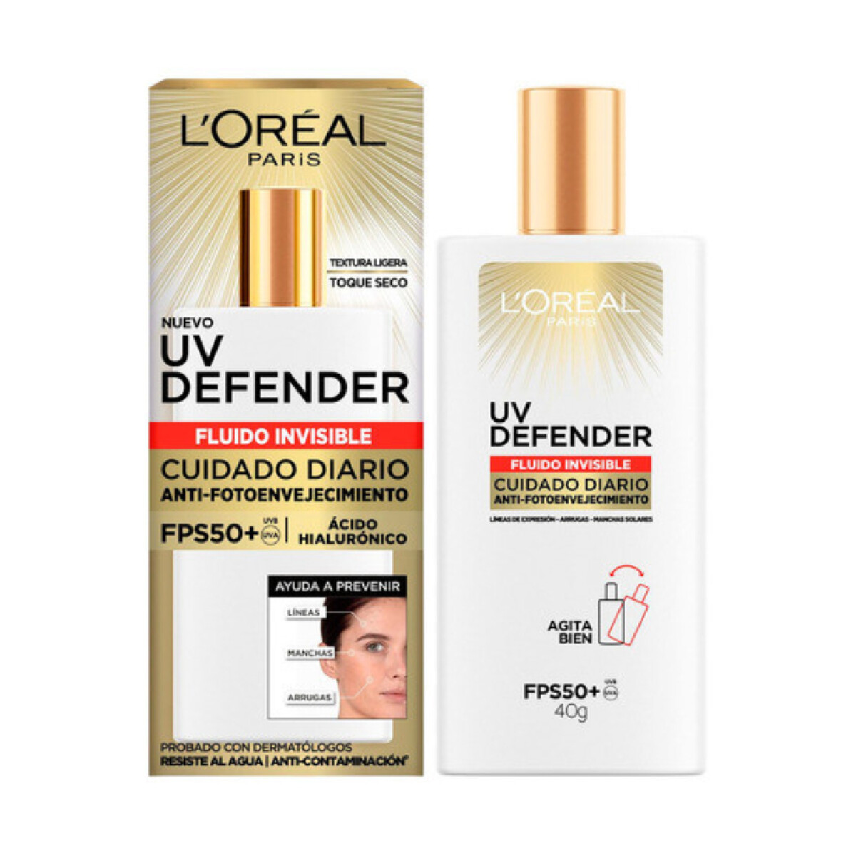 Protector solar Uv Defender L´oréal - Fluído invisible 
