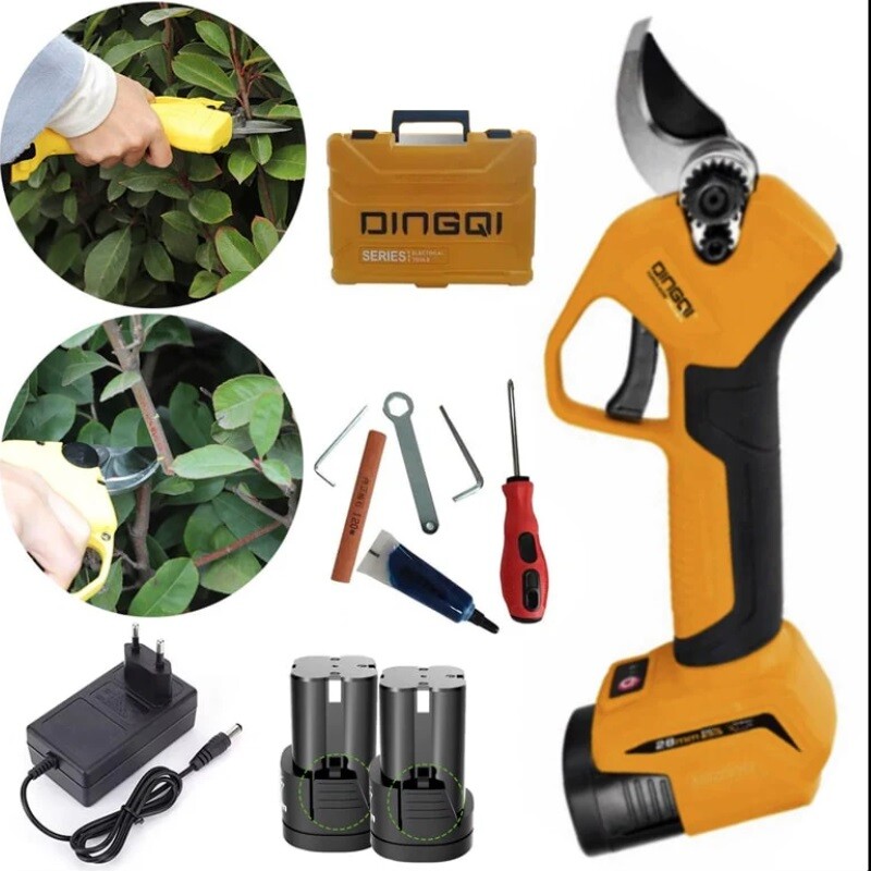 DINGQI TIJERA DE PODAR 16.8V CORTE 28MM + 2 BATERIAS 2.0MAH & CARGADOR Dingqi Tijera De Podar 16.8v Corte 28mm + 2 Baterias 2.0mah & Cargador