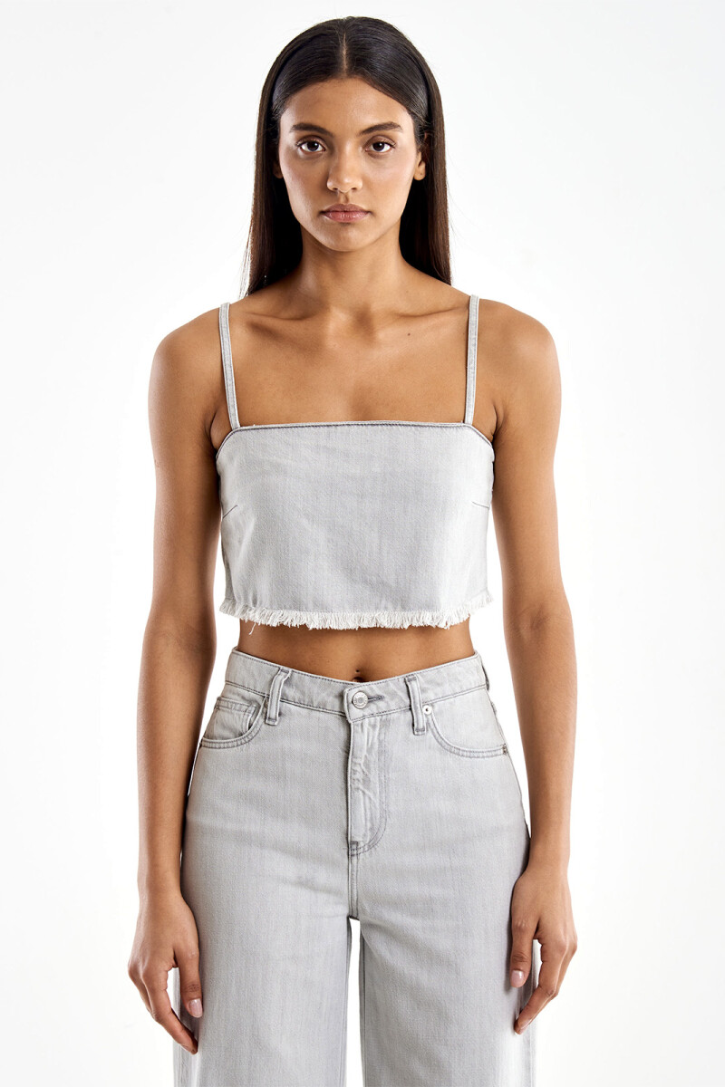 TOP DENIM Gris