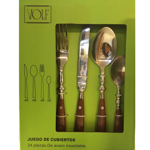 Set de Cubiertos Box 24 Piezas Bistro Madera Set de Cubiertos Box 24 Piezas Bistro Madera
