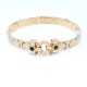 Pulsera en oro 18k combinada en 2 tonos con zafiros cabujón Pulsera en oro 18k combinada en 2 tonos con zafiros cabujón