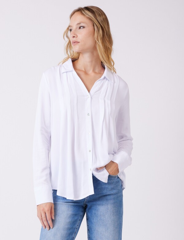Camisa Plisada BLANCO