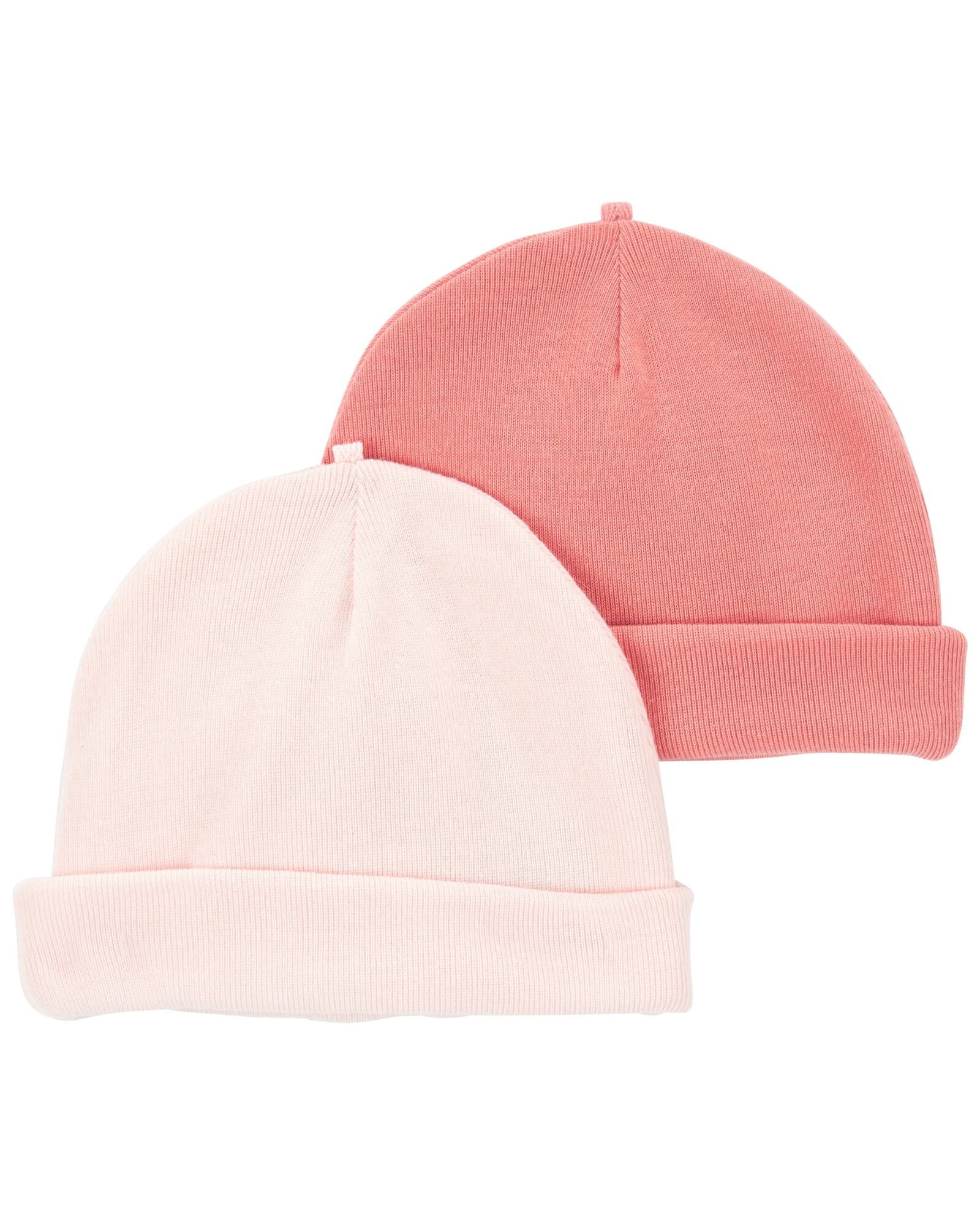 Pack dos gorros de poliéster rosados Sin color