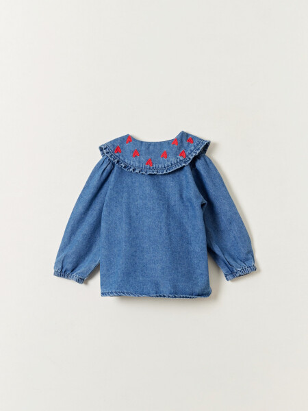 Camisa cuello jean Azul Medio