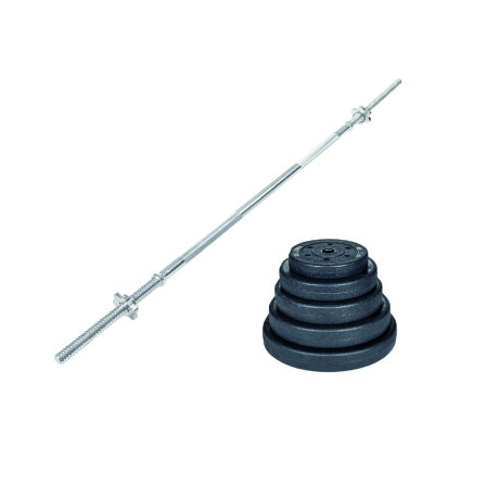 Kit fitness barra recta + 40 kgs 4x10 kg