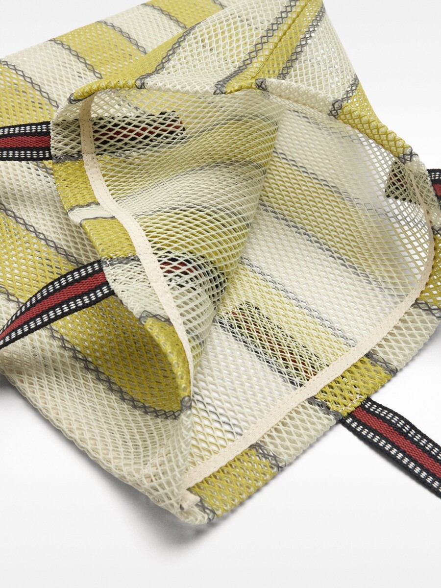Bolso Shopper De Rejilla Con Rayas verde