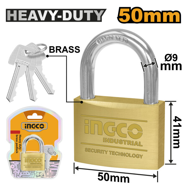 CANDADO BRONCE 50MM INGCO 3 LLAVES DBPL0502 CANDADO BRONCE 50MM INGCO 3 LLAVES DBPL0502