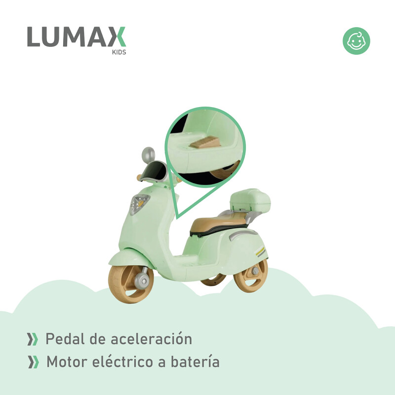 Moto Scooter a Batería Lumax Infantil Scooby Verde