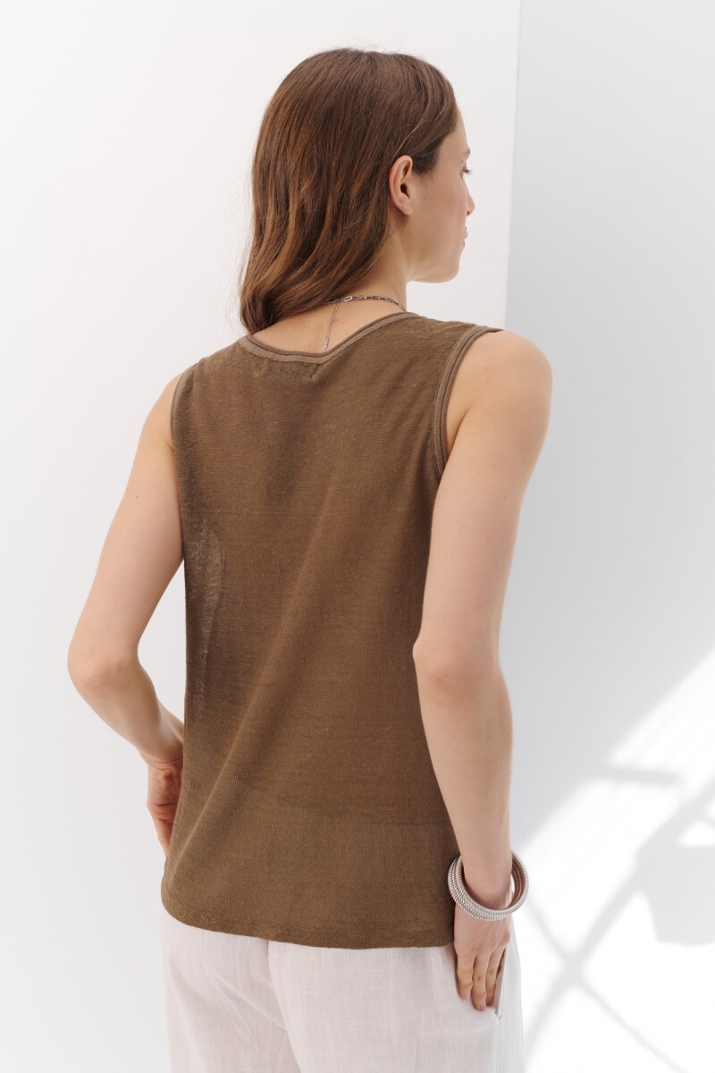 TOP TEJIDO LINO KHAKI