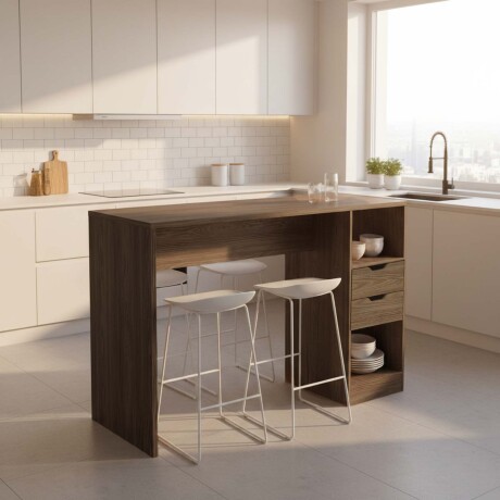 BARRA/DESAYUNADOR MDF-Y-MDP NATURAL-BEIGE CURVE