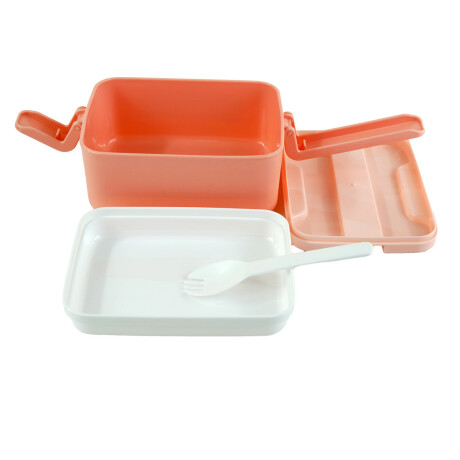 LUNCHERA PLASTICA 2 REPARTICIONES Y CUBIERTO 17X13X9CM LUNCHERA PLASTICA 2 REPARTICIONES Y CUBIERTO 17X13X9CM
